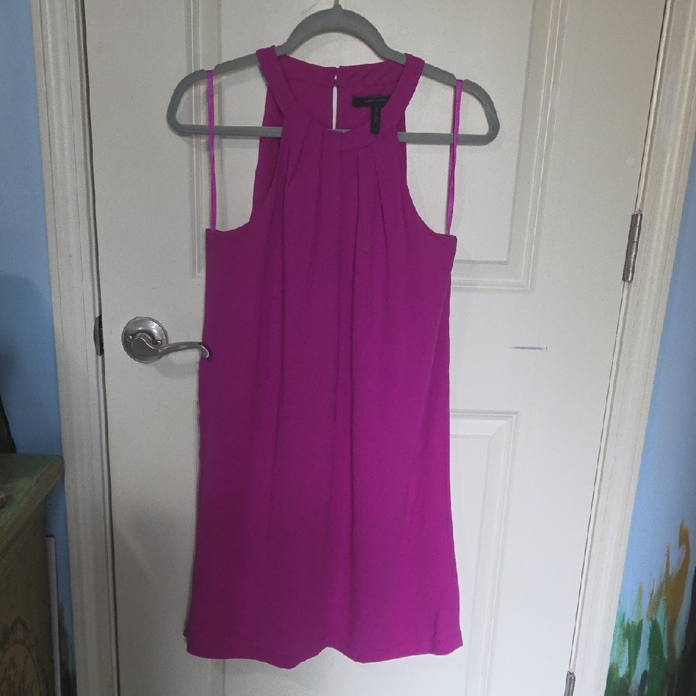 BCBGMaxAzria Pleated Halter Dress With Pockets